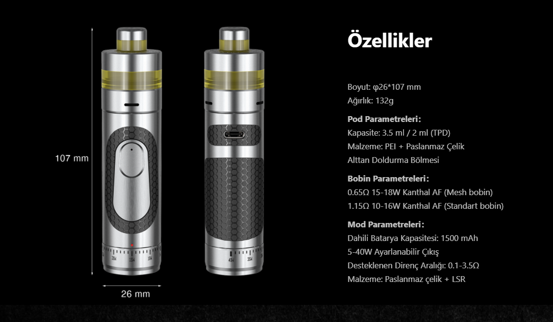 Aspire Zero G Pod Kit 1500 Mah